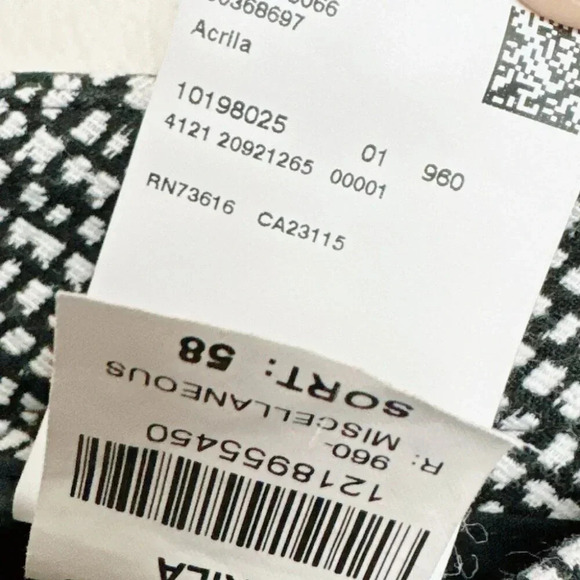 HUGO  BOSS Womens Sz 6 Acrila Textured Abstract Pant Black White Cotton Blend - Picture 11 of 14